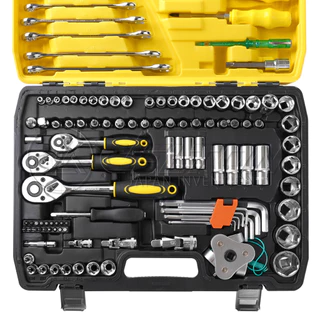 DELTON King Tools ชุดเครื่องมือ ประแจ ชุดบล็อก 121 ชิ้น(ชุดใหญ่) ขนาด 1/4 นิ้ว 3/8 นิ้ว 1/2 นิ้ว ชุดประแจ รุ่นDKT-121PCS
