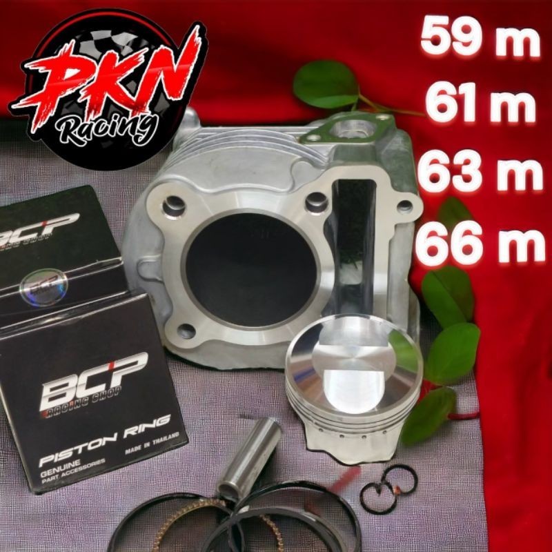 เสื้อสูบMIO+ลูกBCPหัวนูน สลัก15ตรงรุ่น ขนาด59-61-63-64-66 สินค้าคุณภาพ