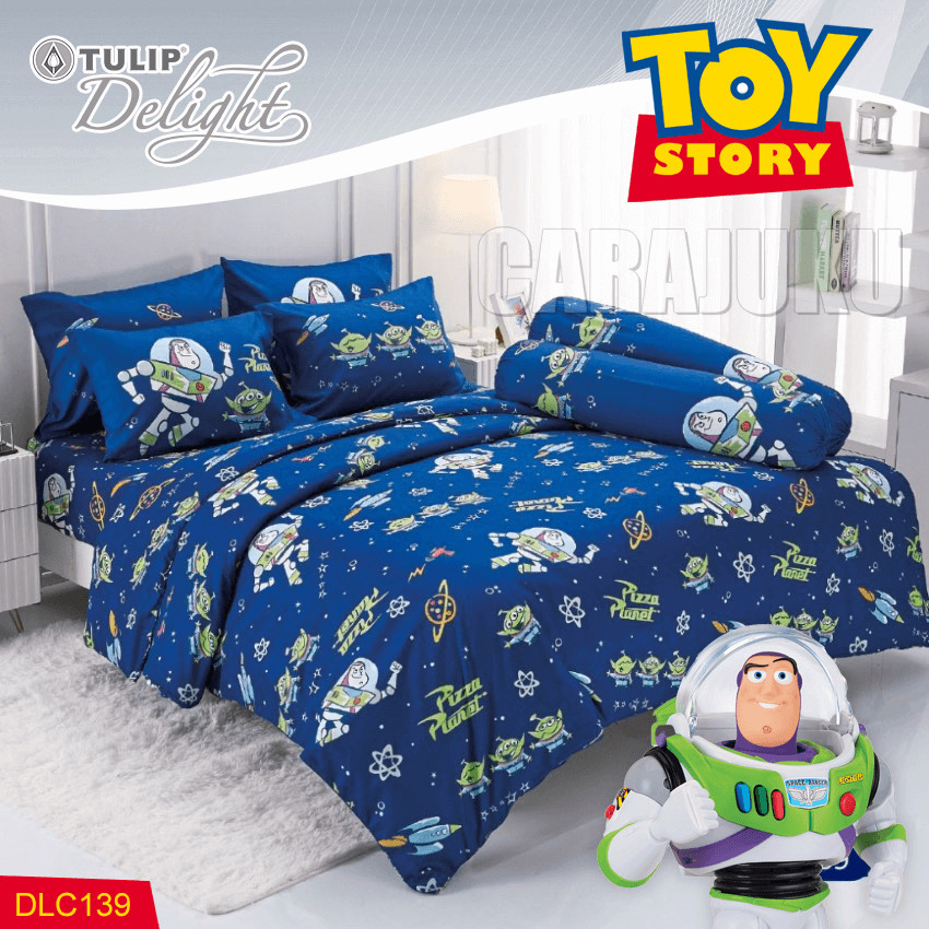 TULIP DELIGHT ชุดผ้าปูที่นอน 3.5ฟุต 5ฟุต 6ฟุต ทอยสตอรี่ Toy Story DLC139 สีน้ำเงิน