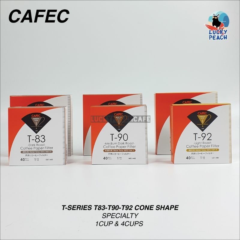 (กล่องสำหรับไปแคมป์) CAFEC Specialty Paper Filter T-Series Cone Shape สินค้าของแท้จากญี่ปุ่น