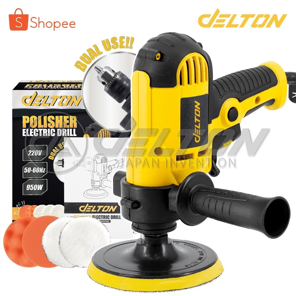 DELTON เครื่องขัดสีรถยนต์ ขนาด 5 นิ้ว ขัดเงา/กระดาษทราย รุ่น DT-6125 แถมฟรี! ผ้าขนแกะขัดสี ฟองน้ำขัดสี ครบชุด!!