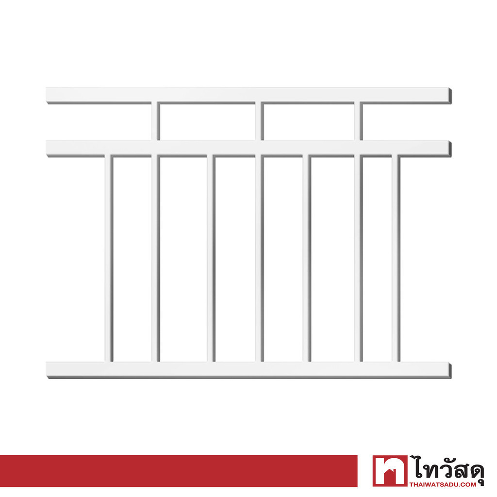 KASSA ราวระเบียง พร้อมอุปกรณ์ (Set B) รุ่น YT001 ขนาด 100 x 85 ซม. สีขาว