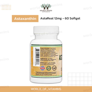 Double Wood แอสตาแซนธิน AstaReal® 12mg , 60 Softgel (Sku.2136)