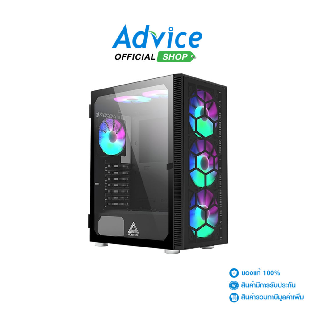 MONTECH ATX CASE (เคสคอมพิวเตอร์) (NP) X3 GLASS (BLACK) - A0139305