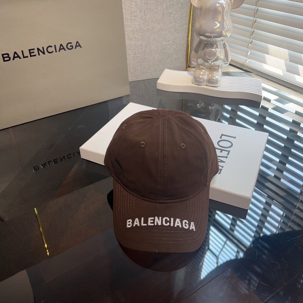 Balenciaga Autumn And Winter Maillard Baseball Cap Soft And Textured Plain Hat สะดวกสบายและเรียบง่าย