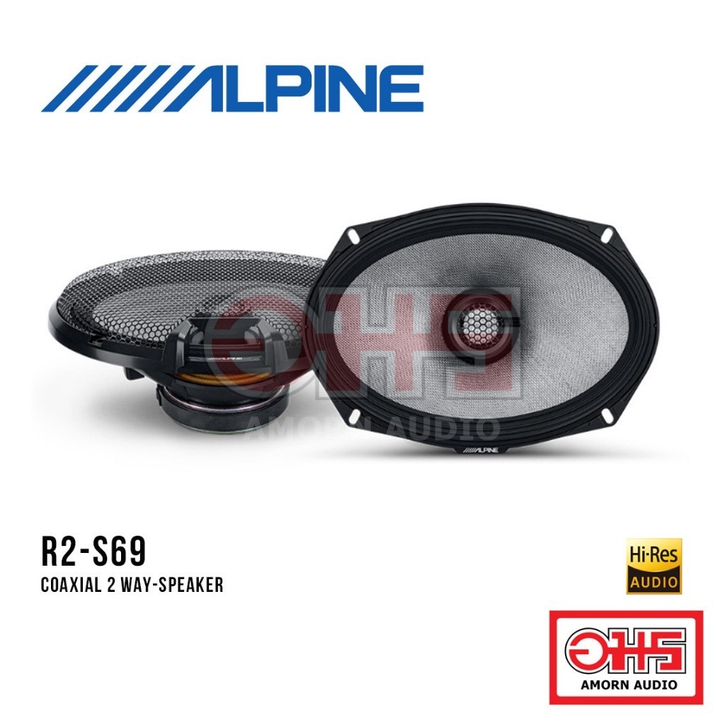 ALPINE R2-S69 ลำโพง COAXIAL 2 - WAY SPEAKER ลำโพง HIRES 6x9 นิ้ว แกนร่วม 2 ทาง AMORNAUDIO