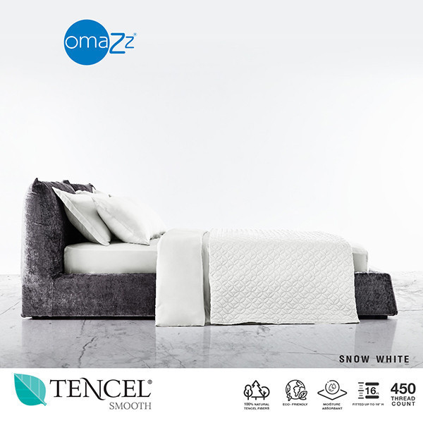 Omazz ปลอกหมอนหนุน (2ชิ้น)  Collection Tencel Smooth รหัส Snow White
