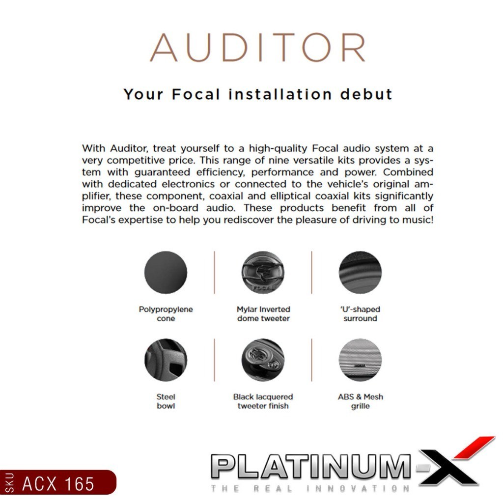 FOCAL/PLATINUM ลำโพงแกนร่วม 6.5นิ้ว 1คู่ ACX 165/PT-CSQ63.EURO เคฟล่าห์แท้ เครื่องเสียงรถยนต์ - รูปที่ 3