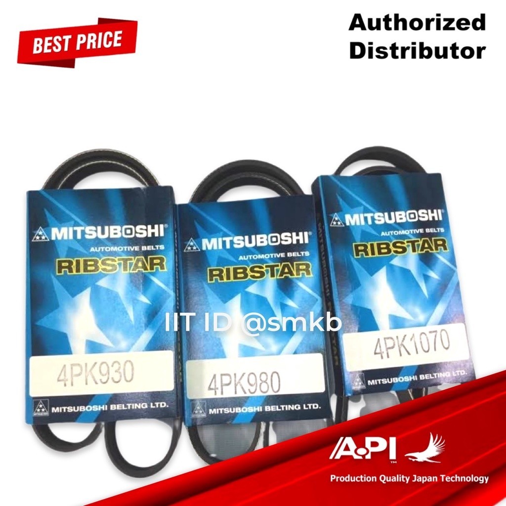 MITSUBOSHI สายพานหน้าเครื่อง TRITON 2.4 เบนซิน รหัสเบอร์สายพาน 4PK930 แอร์ / 4PK980 พัดลม / 4PK1070 