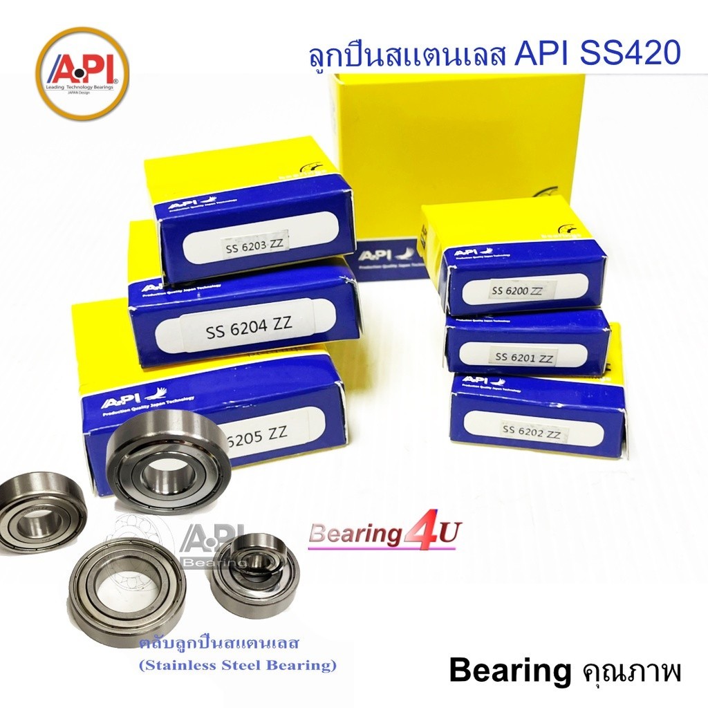 API & NB ลูกปืนสแตนเลส SS 6200 ZZ 6201 ZZ 6202 ZZ 6203 ZZ 6204 ZZ 6205 ZZ สแตนเลส SUS420 ตลับลูกปืนเม็ดกลม