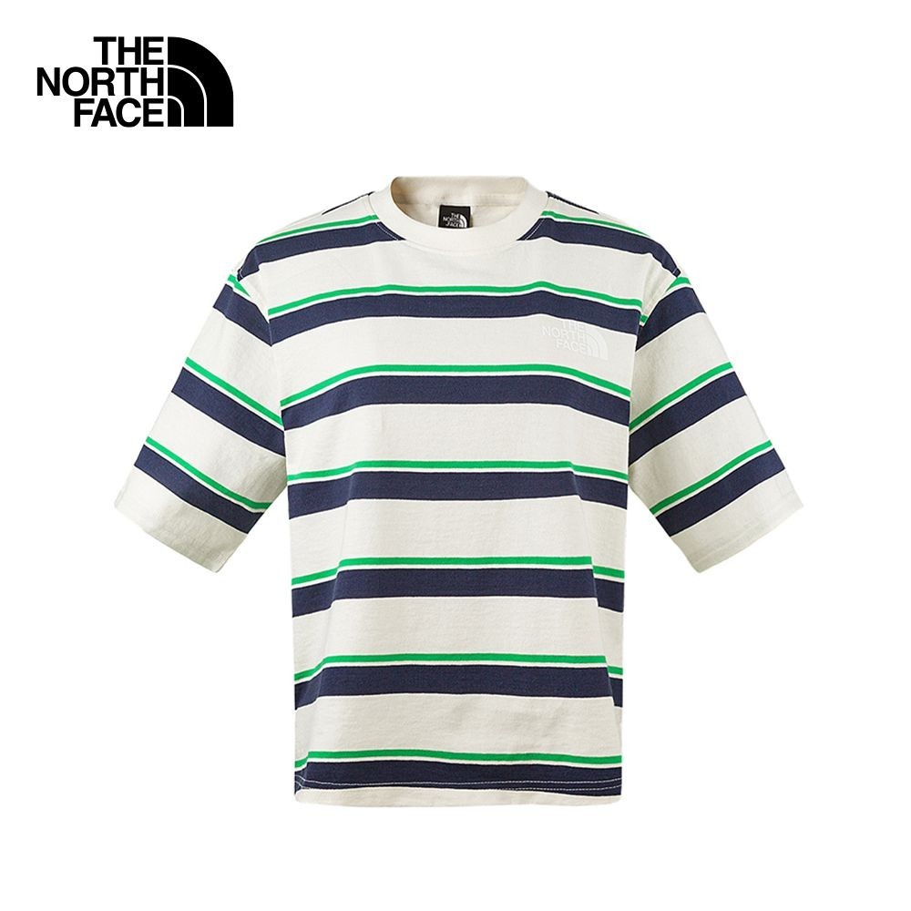 THE NORTH FACE WOMEN TNF S/S EASY TEE - WHITE DUNE ASCENT STRIPE เสื้อแขนสั้น