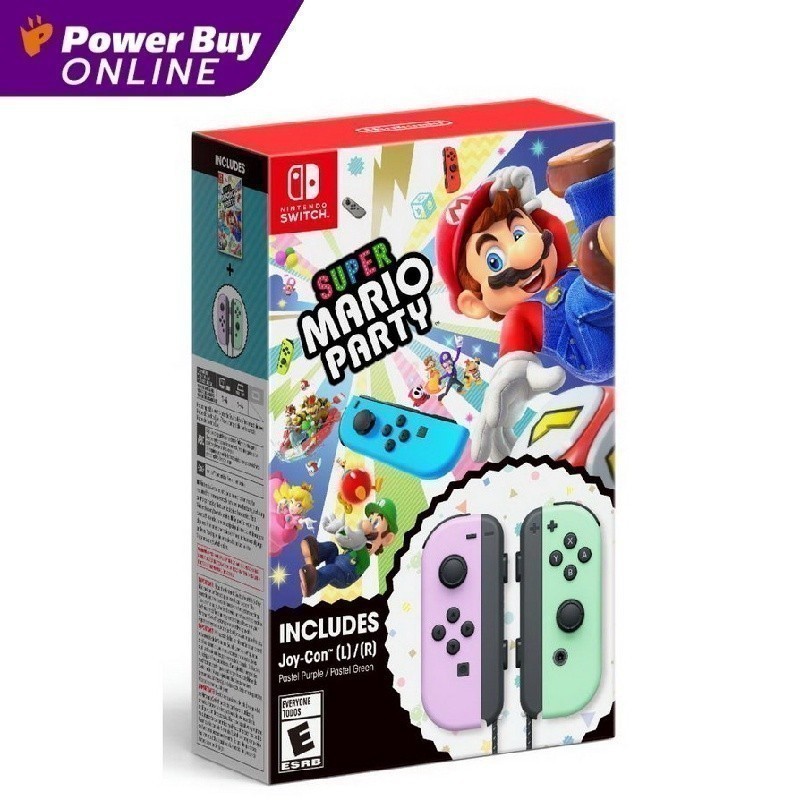 Nintendo Switch แผ่นเกม Super Mario Party + Joy-Con Pair (สีม่วงพาสเทล/เขียวพาสเทล)