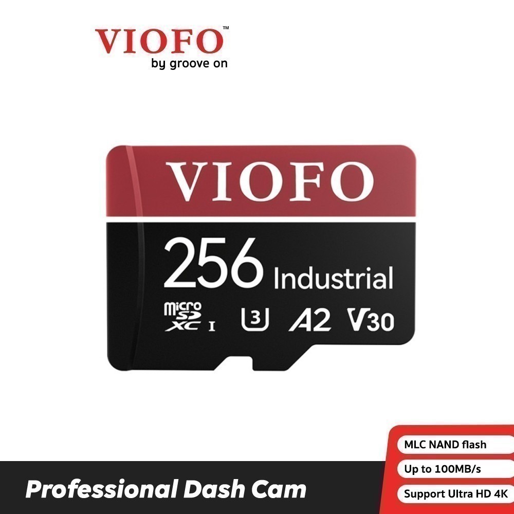 VIOFO 256GB INDUSTRIAL GRADE MICROSD CARD, U3 A2 V30 HIGH SPEED MEMORY CARD WITH ADAPTER, SUPPORT ULTRA HD 4K VDO