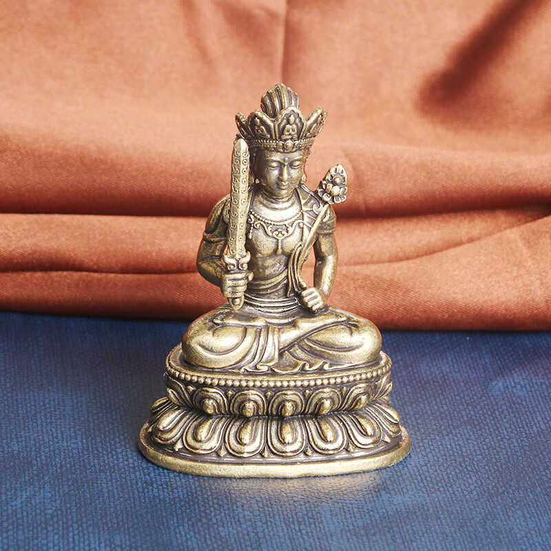 Hotรับประกันคุณภาพวินเทจทองเหลือง Void Tibetan Bodhi Statue Desktop Decoration Religious Buddha Statue Handicraft Wenwan