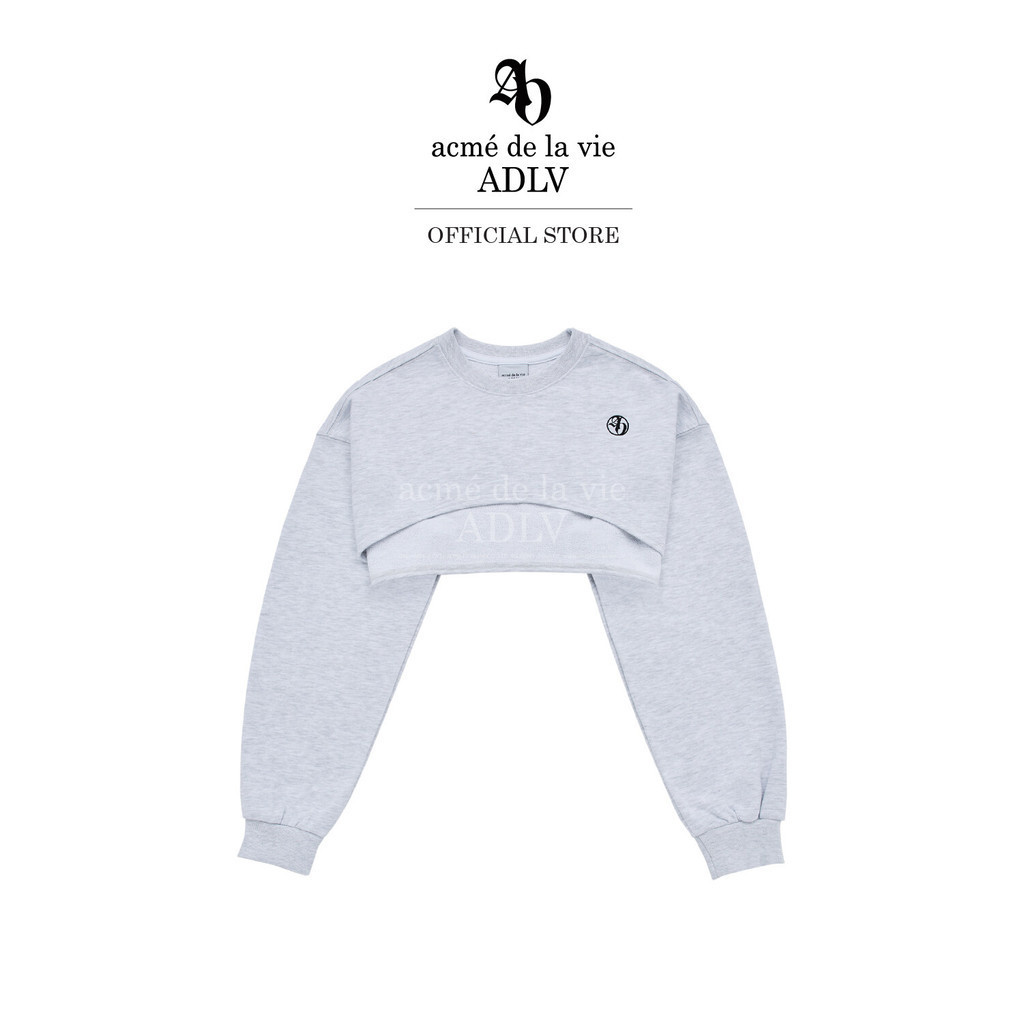 ADLV [acme de la vie] เสื้อแขนยาว รุ่น Circle New Symbol Logo Bolero Sweat Shirt Melange Grey (50032