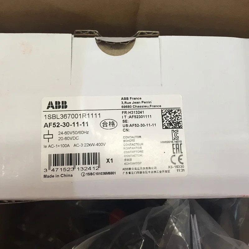 ABB 3-ploe Contactors AF Series Ac/dc ดำเนินการ1NC 1NO 52A 22kw AF52-30-11-12 AF52-30-11-13 AF52-30-