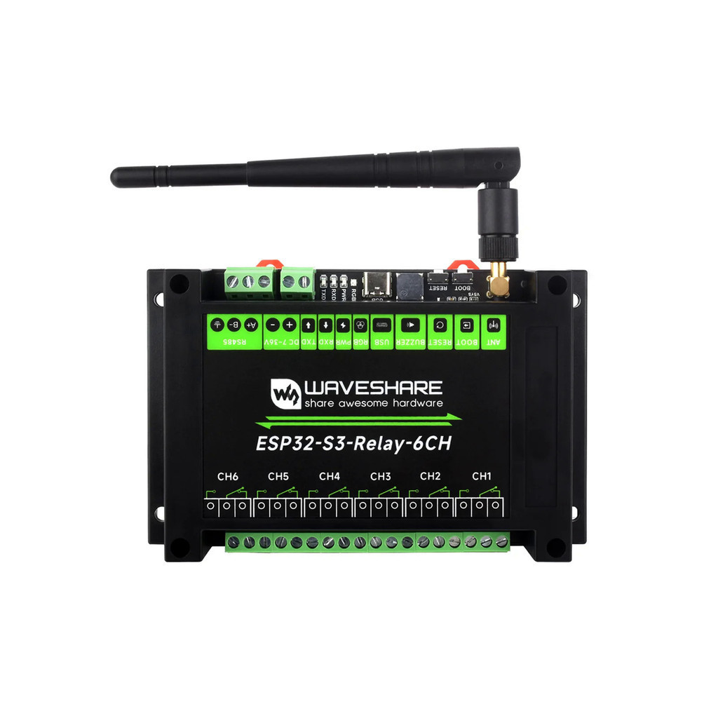 Waveshare อุตสาหกรรม6-Channel ESP32-S3โมดูลรีเลย์ WiFi,รองรับ Wifi/ บลูทูธ/การควบคุม RS485,Onboard R