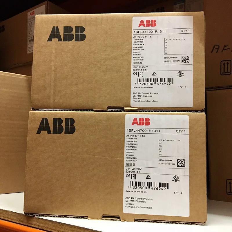 ABB 3-ploe Contactors AF Series Ac/dc ดำเนินการ1NC 1NO 140A 75kw AF140-30-11-12 AF140-30-11-13 AF140