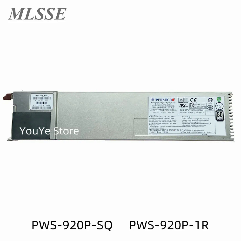 ต้นฉบับ PSU สำหรับ PWS-920P-SQ PWS-920P-1R 920วัตต์1U แหล่งจ่ายไฟซ้ำซ้อน80บวก1U แพลทินัมแหล่งจ่ายไฟซ