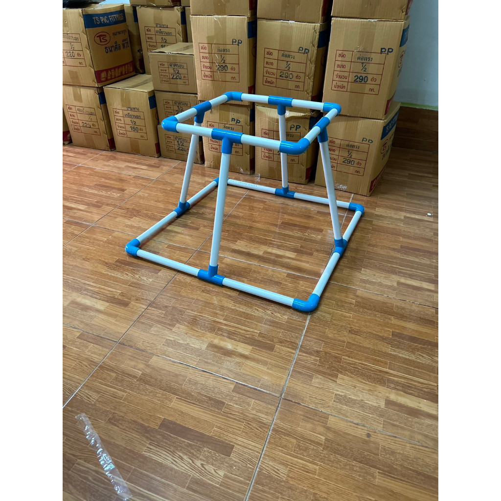 มีโค้ดส่งฟรี รถหัดเดินเด็ก (สีฟ้าขาว) พีวีซีหัดเดินเด็ก อุปกรณ์ช่วยหัดเดินเด็ก (ฟรี!! กาวร้อน) DIY จากท่อ PVC พร้อมส่ง - รูปที่ 2