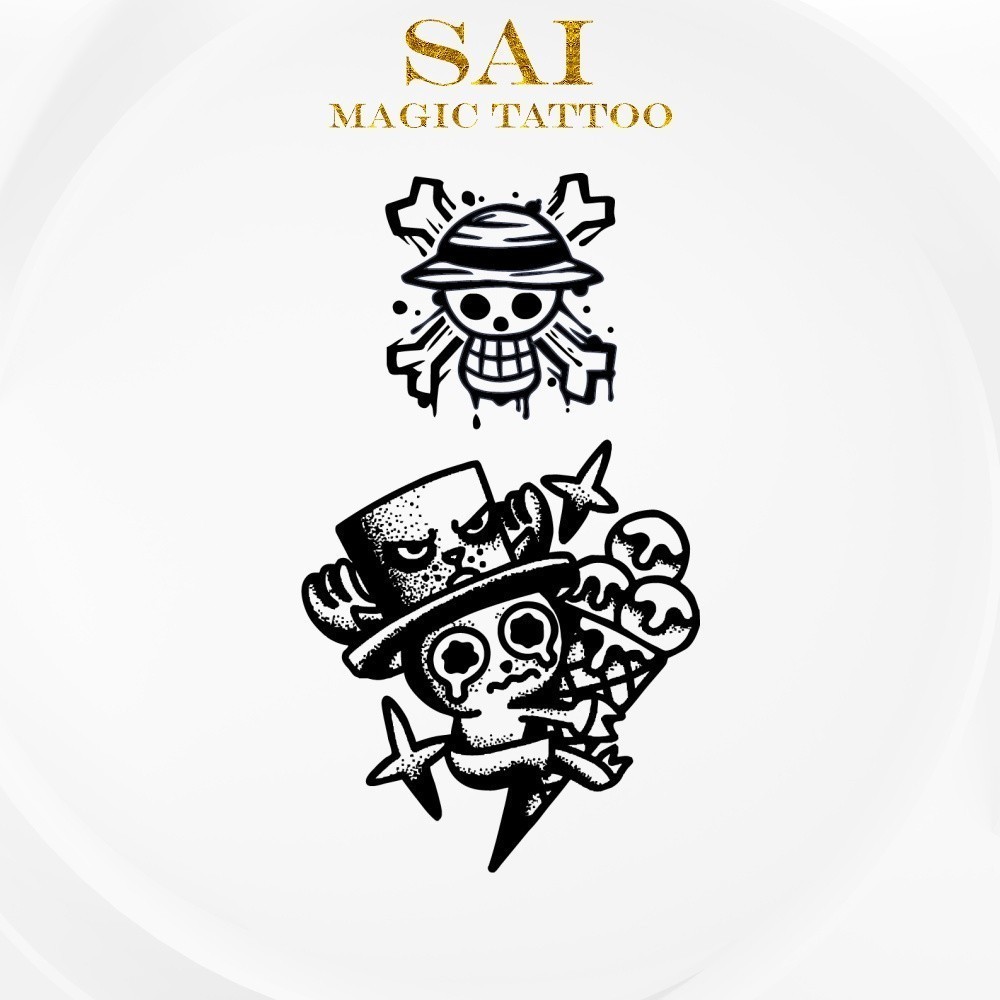 แทททู SAI MAGIC TATTOO 10CM×06CM รอยสักอยู่ได้นาน 2 สัปดาห์ รอยสักมายากล แทททูรอยสักกันน้ำ รอยสักชั่วคราว รอยสัก สักแขน สักข้อมือ,น่ารัก มินิมอลลิสต์,หนึ่งชิ้น กลุ่มโจรสลัดหมวกฟาง โทนี่ ช็อปเปอร์One Piece Straw Hat Pirates Tony Chopper 481
