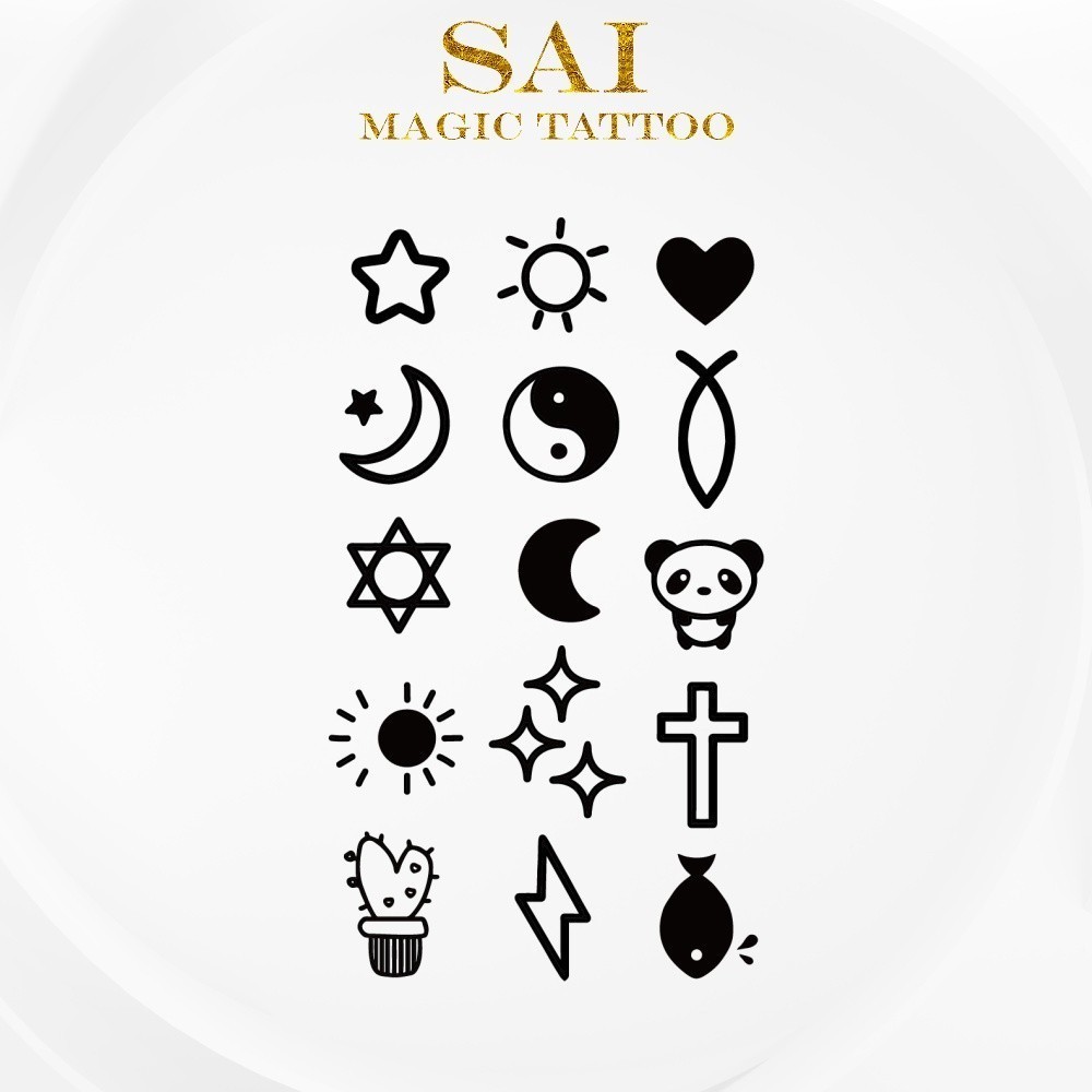 แทททู SAI MAGIC TATTOO 10CM×06CM รอยสักอยู่ได้นาน 2 สัปดาห์ รอยสักมายากล แทททูรอยสักกันน้ำ รอยสักชั่วคราว รอยสัก สักแขน สักข้อมือ,น่ารัก มินิมอลลิสต์,โน้ตดนตรี เค้ก โค้งคำนับ น่ารัก สารพัน 418