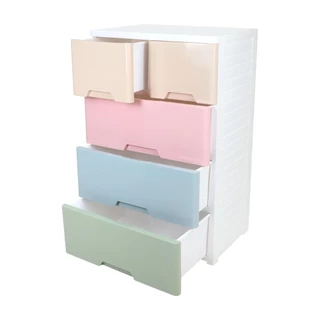 STACKO ตู้ลิ้นชัก 4 ชั้นทึบ NEAT 65x46x105 ซม. PASTEL จัดส่งโดย HomePro