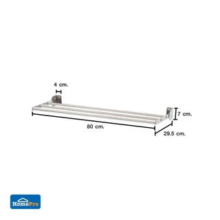 PLIM ราวติดผนังสเตนเลสพับได้ 3 เส้น 80cm จัดส่งโดย HomePro