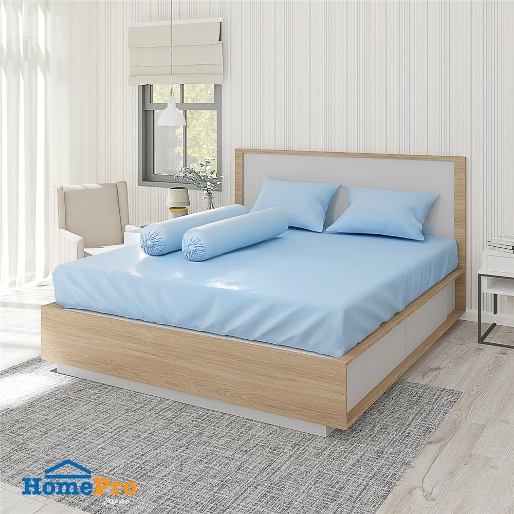 HomePro ชุดผ้าปูที่นอน SHIN 6 ฟุต จำนวน 5 ชิ้น สีฟ้า แบรนด์ HLS