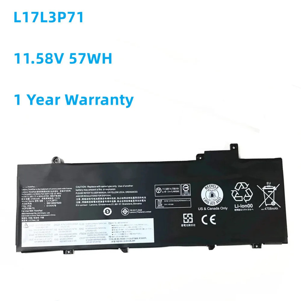 Laptop battery for ipad, L17L3P71, L17M3P71, L17S3P71, L17S3P71, V, 57oh, t2000s, 01av808, sg10k9762