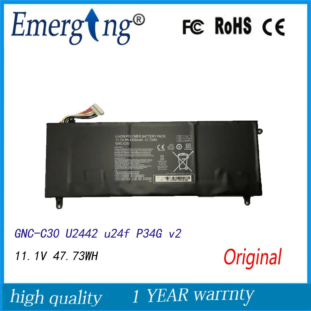 11.1V 47.73WH แบตเตอรี่แล็ปท็อปใหม่สำหรับ GNC-C30 GIGABYTE U2442 U24F P34G