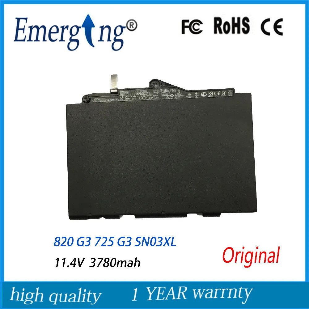 11.4V SN03XL HSTNN-L42C แบตเตอรี่แล็ปท็อปสำหรับ HP EliteBook 725 G3 820 G3 ST03XL 800232-541 44Wh 80