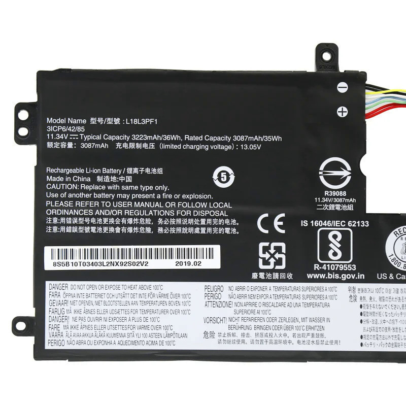 L18L3PF1แบตเตอรี่36WH 11.34V สำหรับ Lenovo Ideapad L340-15API L18C3PF2 L18M3PF2 L340-15IWL V155 V340-17IWL