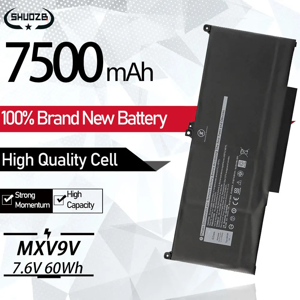 New MXV9V Laptop Battery For Dell Latitude 13 5300 5310 2-in-1 Series 7300 7400 5300 5310 5VC2M 05VC