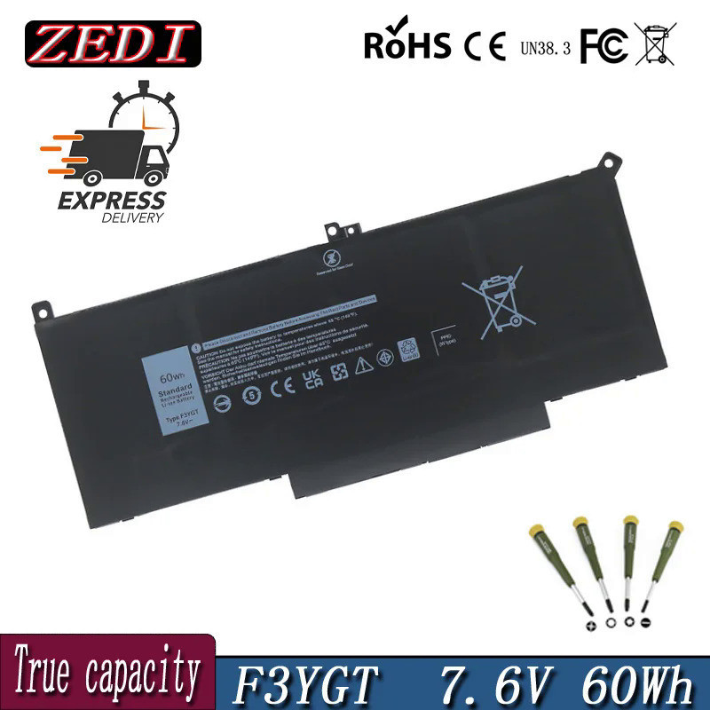 Zadi ใหม่ Original F3YGT แบตเตอรี่แล็ปท็อปสำหรับ DELL Latitude 12 7000 E7280 E7290 E7380 E7390 E7490