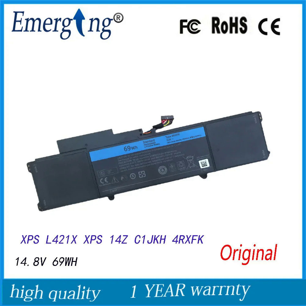 14.8V 69WH ใหม่4RXFK แล็ปท็อปแบตเตอรี่สำหรับ Dell XPS 14 L421X Ultrabook 14-L421x P30G 4RXFK