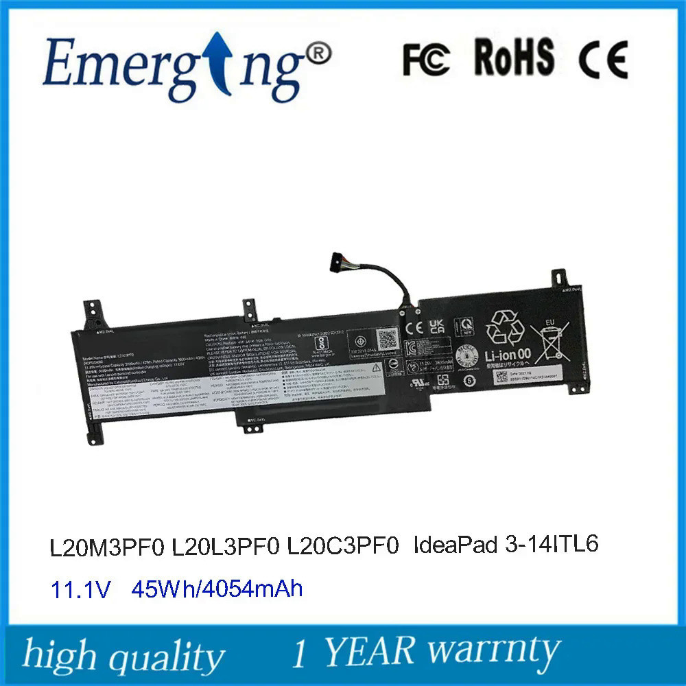 แบตเตอรี่ L20M3PF0 11.1V สำหรับ Lenovo IdeaPad 3-14ITL6 15ITL6 17ALC6 5B11B36279 3ICP6/54/90