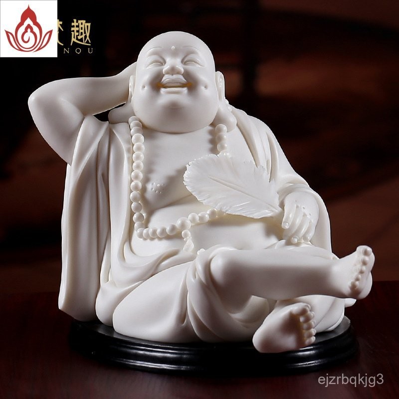 Fanqu Dehua ประติมากรรมพอร์ซเลนสีขาวเครื่องประดับงานฝีมือ คอลเลกชันผลงานของอาจารย์ Lin Luyang/พระ Ma