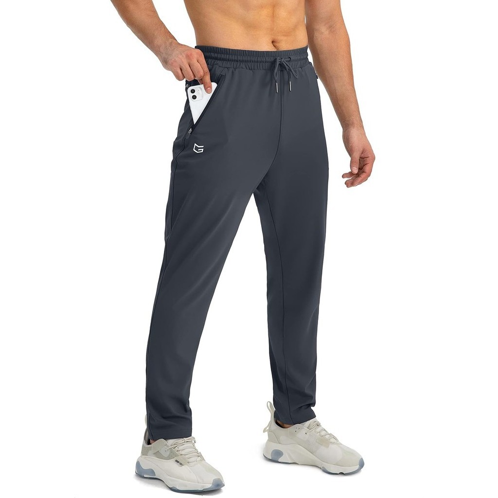 FashionG Gradual Men's Sweatpants with Zipper Pockets Tapered Joggers for Men Athletic Pants for Wor
