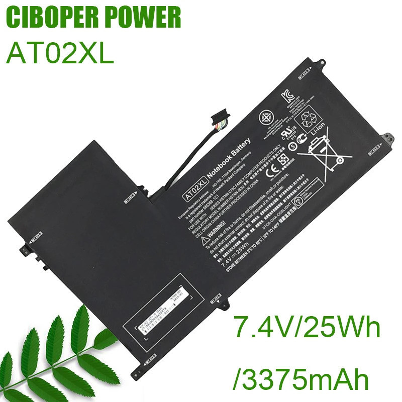 CP แท็บเล็ตแบตเตอรี่ AT02XL 7.4V/25Wh สำหรับ Elitepad 900 G1 Tablel HSTNN-C75C HSTNN-IB3U D3H85UT HS