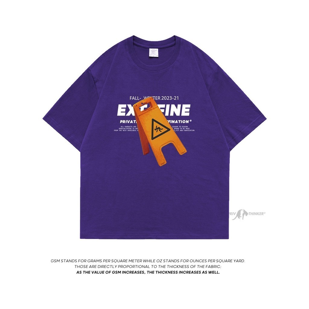 【COD】Neploha Caution Wet Floor Graphic Men's T-shirt Oversized Letter Printed T shirts For Men 2023 