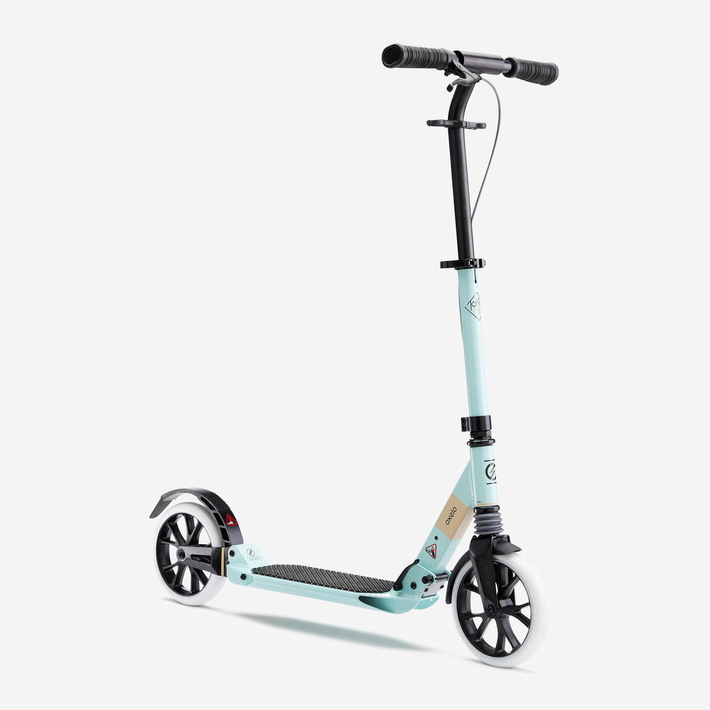 OXELO - สกู๊ตเตอร์สำหรับผู้ใหญ่รุ่น Town7 XL (สีเขียวอ่อน) - Adult Scooter T7XL - Light Green