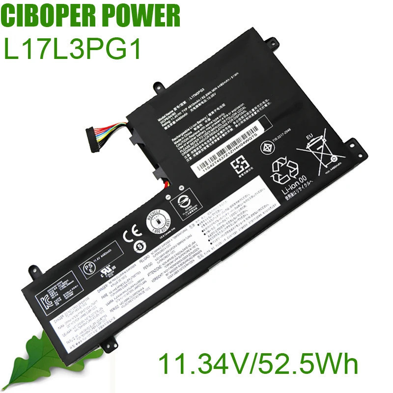CP ของแท้แบตเตอรี่แล็ปท็อป L17L3PG1 11.34V 52.5Wh L17C3PG1 L17M3PG1 L17M3PG3สำหรับ Y530 Y540-15IRH Y