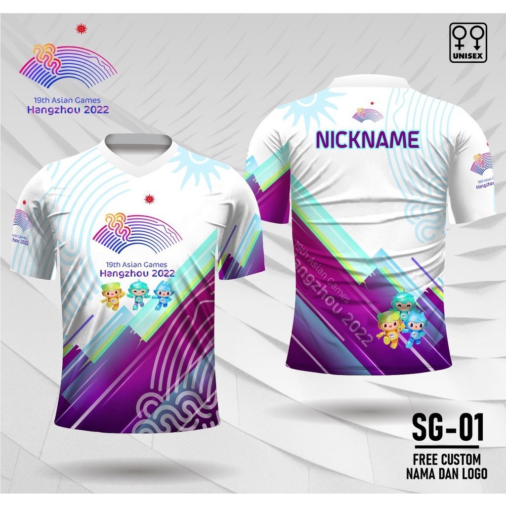 【COD】Fashion New asian games jersey asian games hangzhou 2022 kaos asian games jersey olahraga lenga