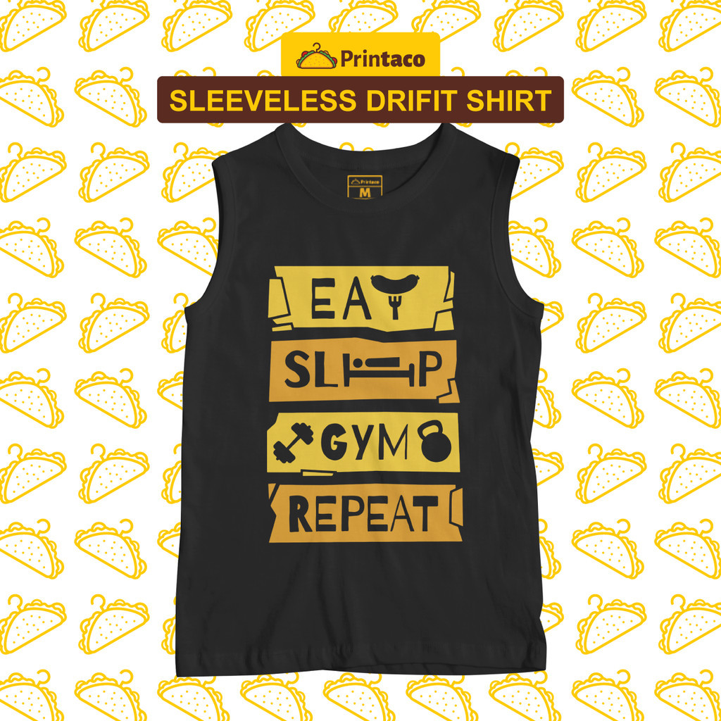 【COD】Printaco Sleeveless Drifit Shirt: Gym Repeat Gym