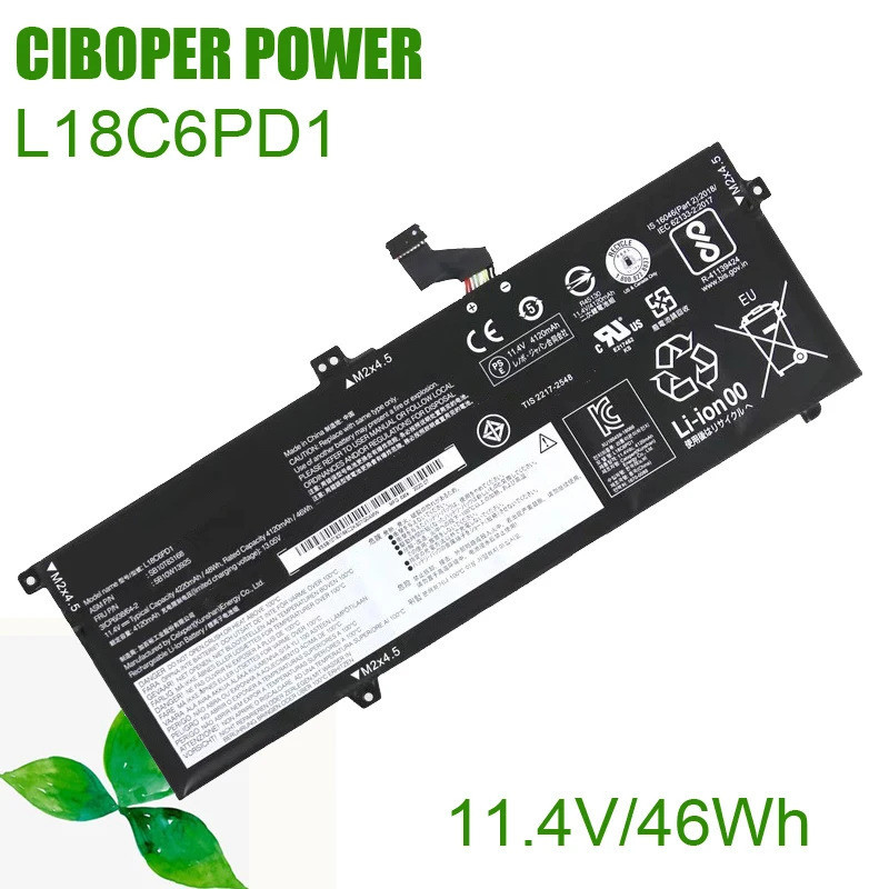 CP แบตเตอรี่แล็ปท็อป L18C6PD1 L18C6PD2 L18M6PD1 L18M6PD2 L18L6PD1 02DL017สำหรับ ThinkPad X390 X395 X