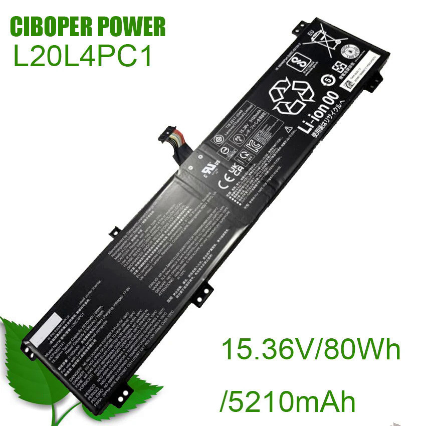 CP แบตเตอรี่แล็ปท็อป L20L4PC1 L20D4PC1 L20C4PC1 15.36V/80WH/5210MAh สำหรับ Legion 5 Pro 2021 Series 