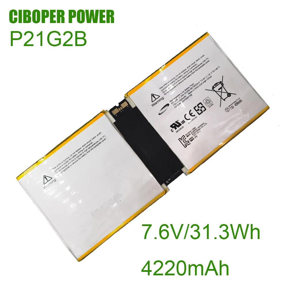 CP แบตเตอรี่ตารางเดิม P21G2B 7.6V/31.3WH/4220MAh สำหรับพื้นผิว2 RT2 1572 10.6นิ้ว Series แท็บเล็ต PC