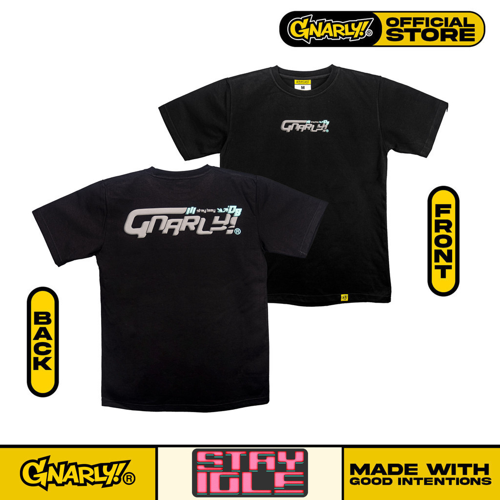 【COD】Gnarly! Stay Idle Embossed T-Shirt