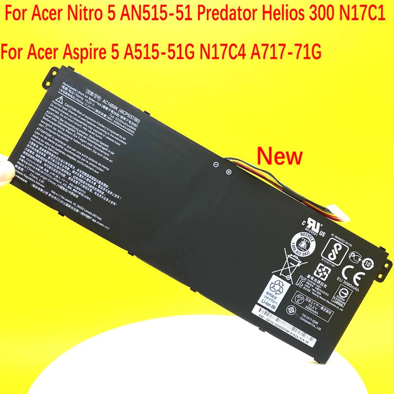 ใหม่ AC14B3K สำหรับ Acer Nitro 5 AN515-51 Predator Helios 300 N17C1สำหรับ Acer Aspire 5 A515-51G AC1